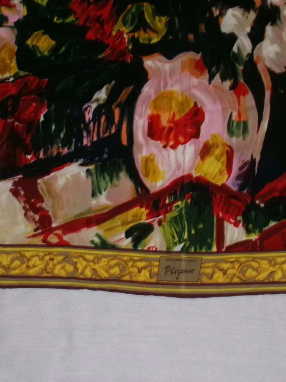 Varucci P Cezanne Chrysanthemums Floral 100% Silk Square Scarf 34